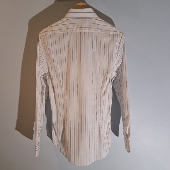 Express 1MX Extra Small Extra Slim Stretch Cotton Button Down Long Sleeve Shirt - Picture 3 of 13